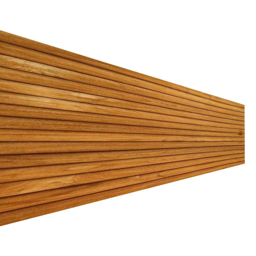 Brown 3D Embossed Striped Teak Reclaimed Wood Decorative Wall Panels HomeRoots