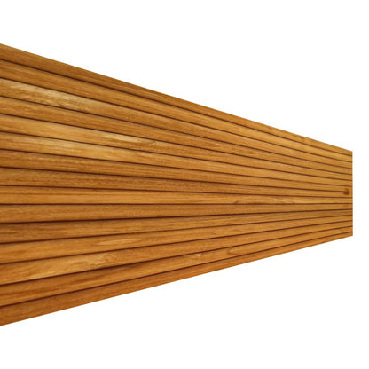 Brown 3D Embossed Striped Teak Reclaimed Wood Decorative Wall Panels HomeRoots