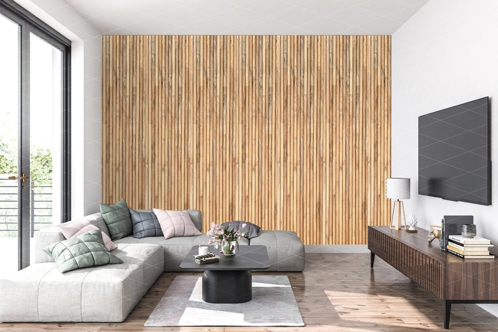 Brown 3D Embossed Striped Teak Reclaimed Wood Decorative Wall Panels HomeRoots