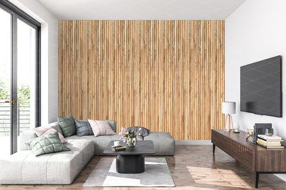 Brown 3D Embossed Striped Teak Reclaimed Wood Decorative Wall Panels HomeRoots