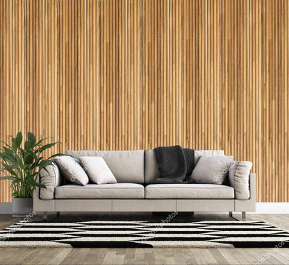 Brown 3D Embossed Striped Teak Reclaimed Wood Decorative Wall Panels HomeRoots