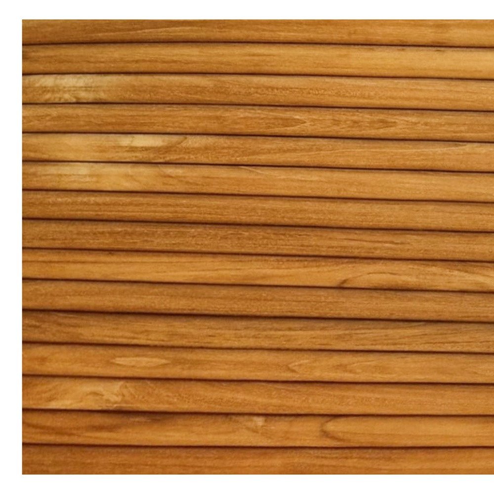 Brown 3D Embossed Striped Teak Reclaimed Wood Decorative Wall Panels HomeRoots
