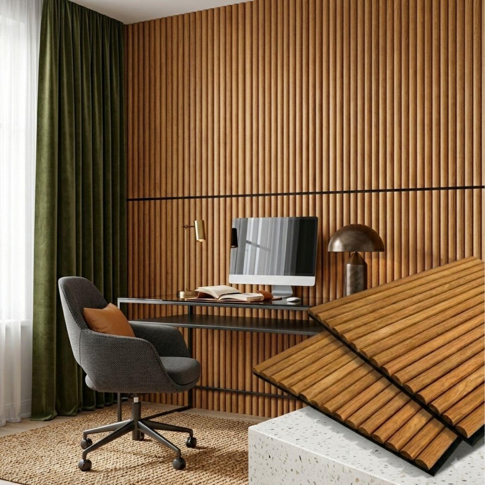 Brown 3D Embossed Striped Teak Reclaimed Wood Decorative Wall Panels HomeRoots