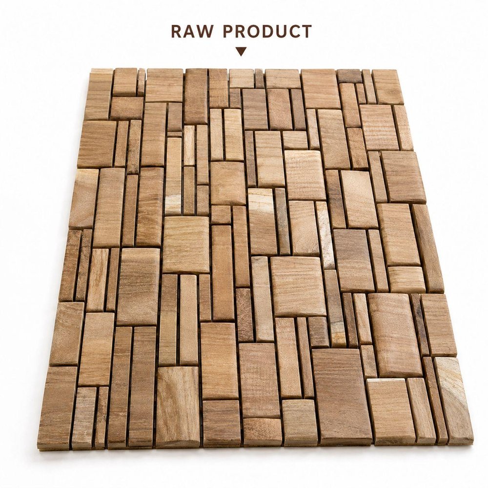 Brown 3D Embossed Abstract Teak Reclaimed Wood Decorative Wall Panels HomeRoots