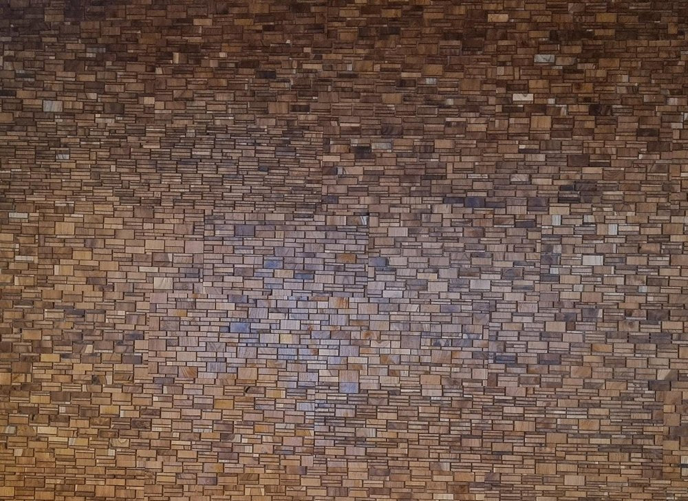 Brown 3D Embossed Abstract Teak Reclaimed Wood Decorative Wall Panels HomeRoots