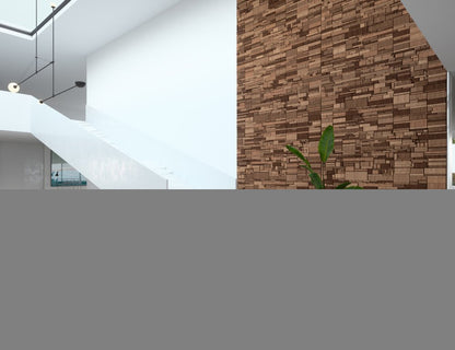 Brown 3D Embossed Abstract Teak Reclaimed Wood Decorative Wall Panels HomeRoots