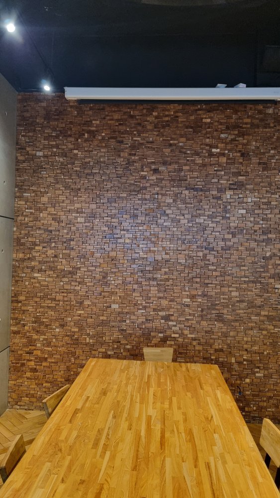 Brown 3D Embossed Abstract Teak Reclaimed Wood Decorative Wall Panels HomeRoots