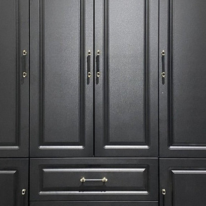 71" Black Wood Six Door Two Drawer Combo Dresser HomeRoots