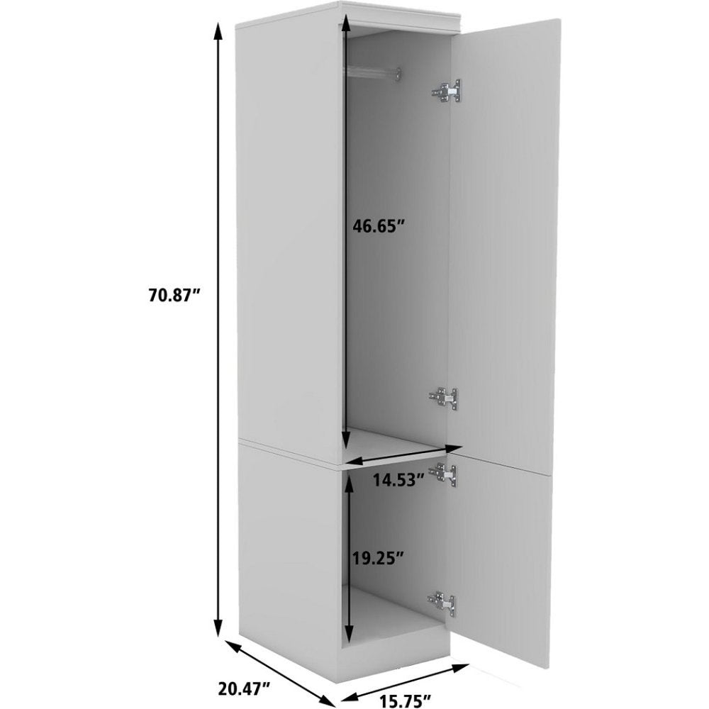 71" White Wood Mirrored Two Door Combo Dresser HomeRoots