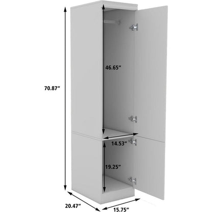 71" White Wood Mirrored Two Door Combo Dresser HomeRoots