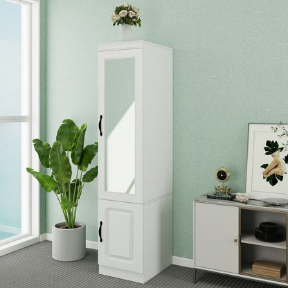 71" White Wood Mirrored Two Door Combo Dresser HomeRoots