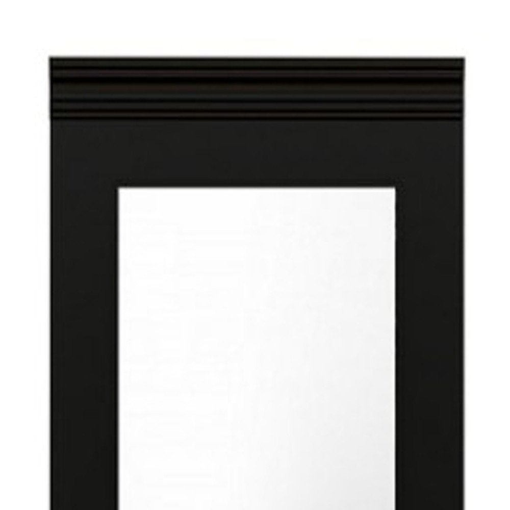20" Black Raised Panel Wood And Melamine Mirrored Two Door Armoire Wardrobe