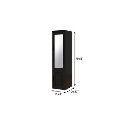 71" Black Wood Mirrored Two Door Combo Dresser HomeRoots