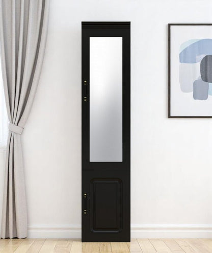71" Black Wood Mirrored Two Door Combo Dresser HomeRoots