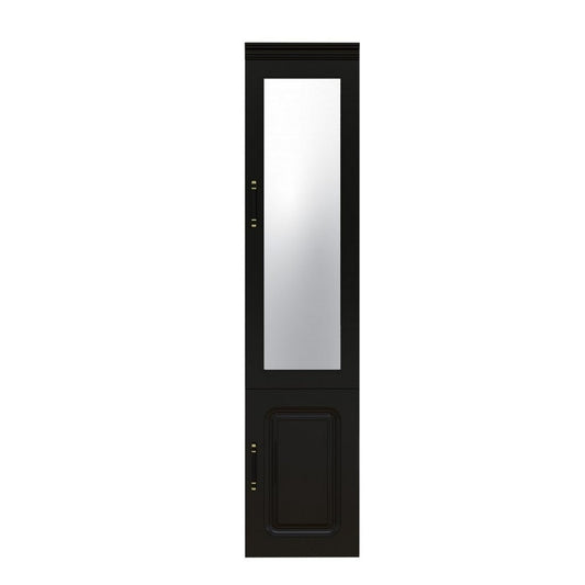 71" Black Wood Mirrored Two Door Combo Dresser HomeRoots