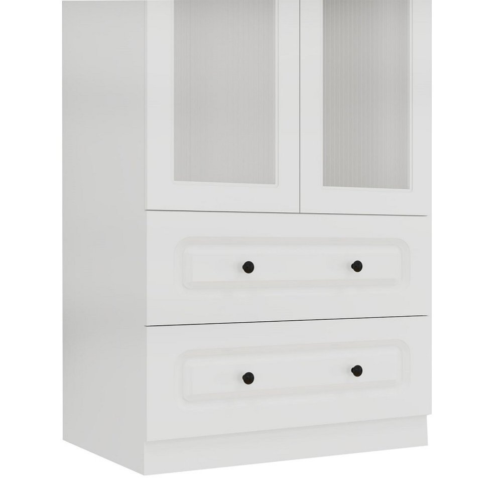 71" White Wood Two Door Two Drawer Combo Dresser HomeRoots