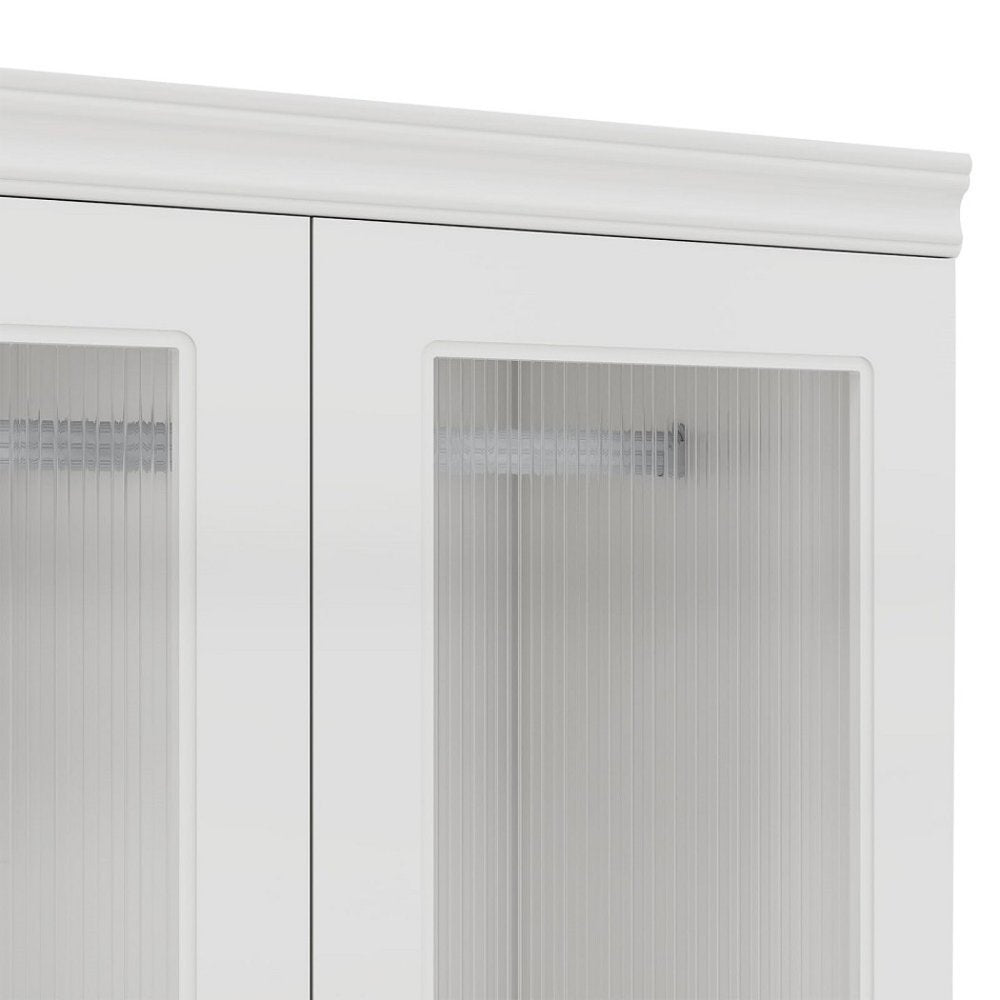 71" White Wood Two Door Two Drawer Combo Dresser HomeRoots