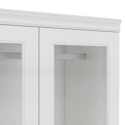71" White Wood Two Door Two Drawer Combo Dresser HomeRoots