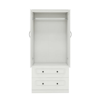71" White Wood Two Door Two Drawer Combo Dresser HomeRoots