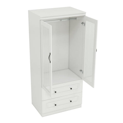 71" White Wood Two Door Two Drawer Combo Dresser HomeRoots