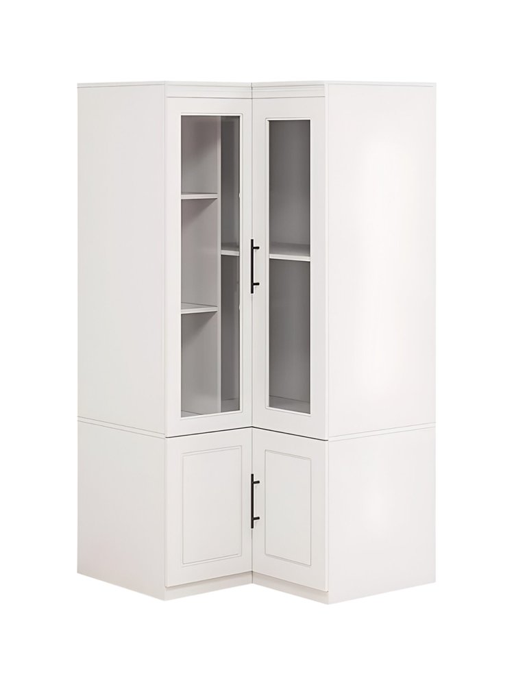 71" White Wood Four Door Corner Combo Dresser HomeRoots