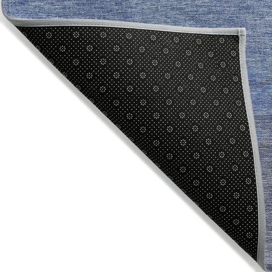 10' X 14' Blue Teal Blue And Sky Blue Abstract Washable Indoor Outdoor Area Rug