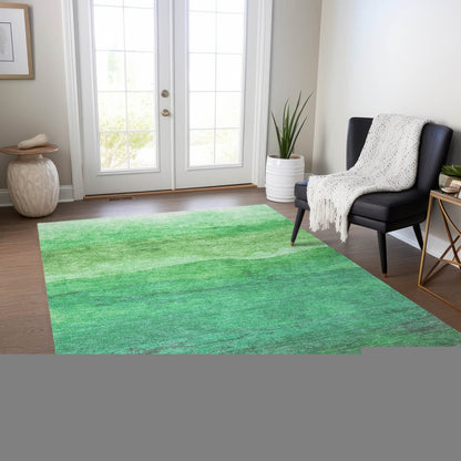 3' X 5' Green And Mint Green Abstract Washable Indoor Outdoor Area Rug HomeRoots