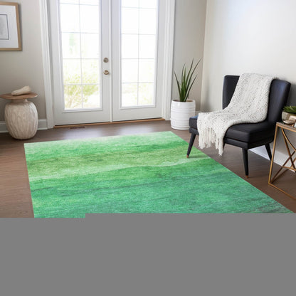 3' X 5' Green And Mint Green Abstract Washable Indoor Outdoor Area Rug HomeRoots