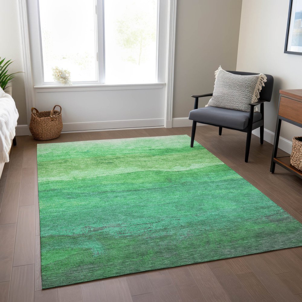 3' X 5' Green And Mint Green Abstract Washable Indoor Outdoor Area Rug HomeRoots