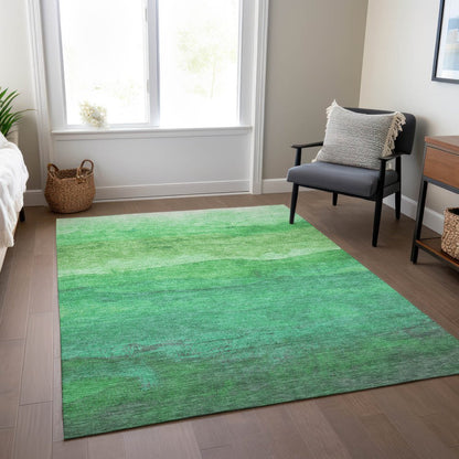 3' X 5' Green And Mint Green Abstract Washable Indoor Outdoor Area Rug HomeRoots