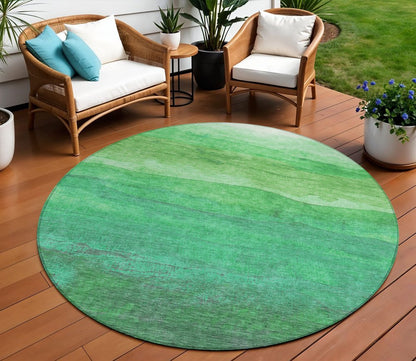 3' X 5' Green And Mint Green Abstract Washable Indoor Outdoor Area Rug HomeRoots