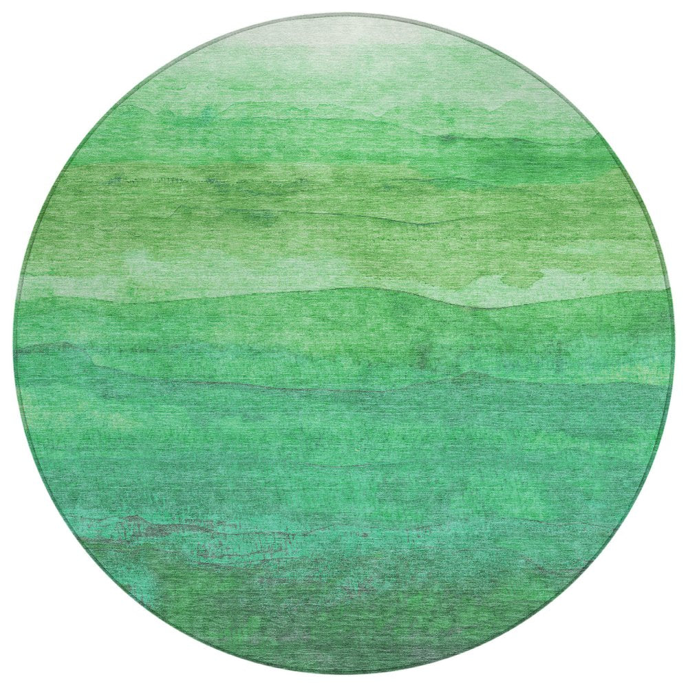 3' X 5' Green And Mint Green Abstract Washable Indoor Outdoor Area Rug — view 24