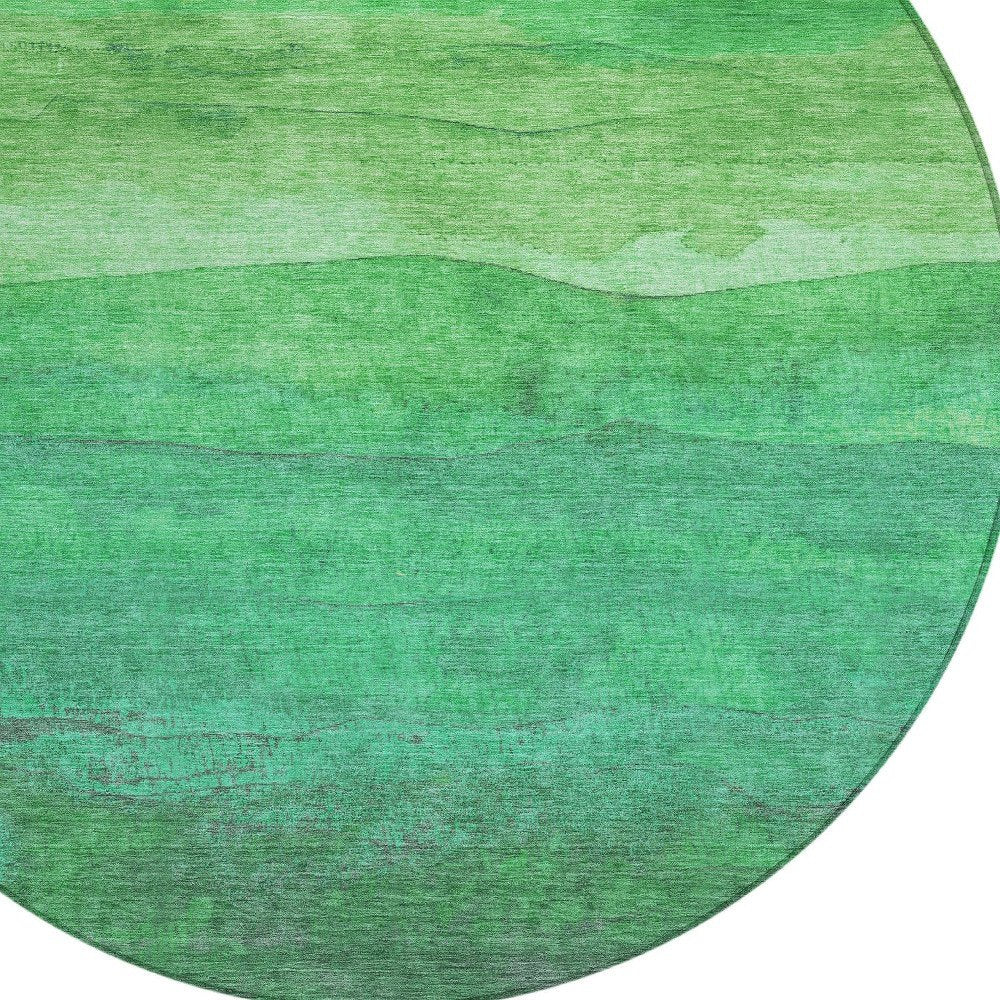 3' X 5' Green And Mint Green Abstract Washable Indoor Outdoor Area Rug — view 25