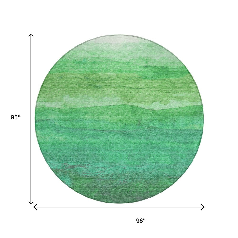 3' X 5' Green And Mint Green Abstract Washable Indoor Outdoor Area Rug — view 29