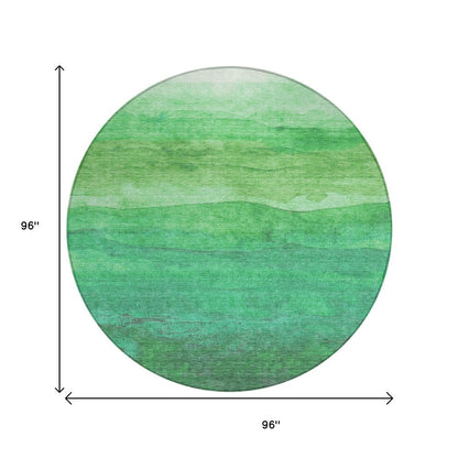 3' X 5' Green And Mint Green Abstract Washable Indoor Outdoor Area Rug HomeRoots