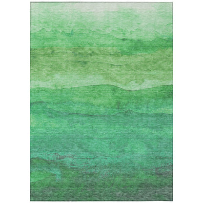 3' X 5' Green And Mint Green Abstract Washable Indoor Outdoor Area Rug HomeRoots