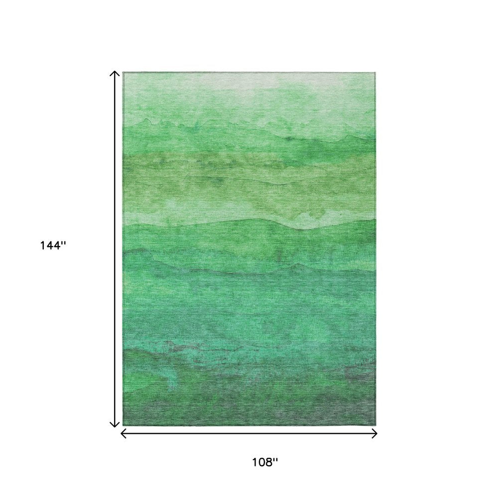 3' X 5' Green And Mint Green Abstract Washable Indoor Outdoor Area Rug HomeRoots