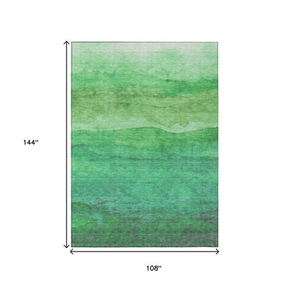 3' X 5' Green And Mint Green Abstract Washable Indoor Outdoor Area Rug HomeRoots
