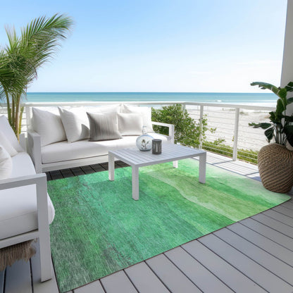3' X 5' Green And Mint Green Abstract Washable Indoor Outdoor Area Rug HomeRoots
