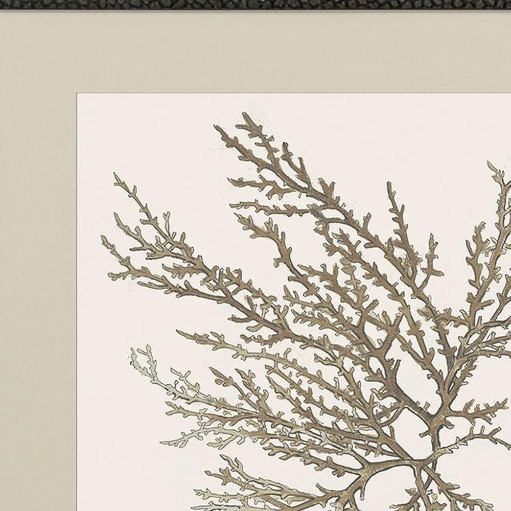 Set Of Two Taupe Coral Black Framed Wall Art — view 4