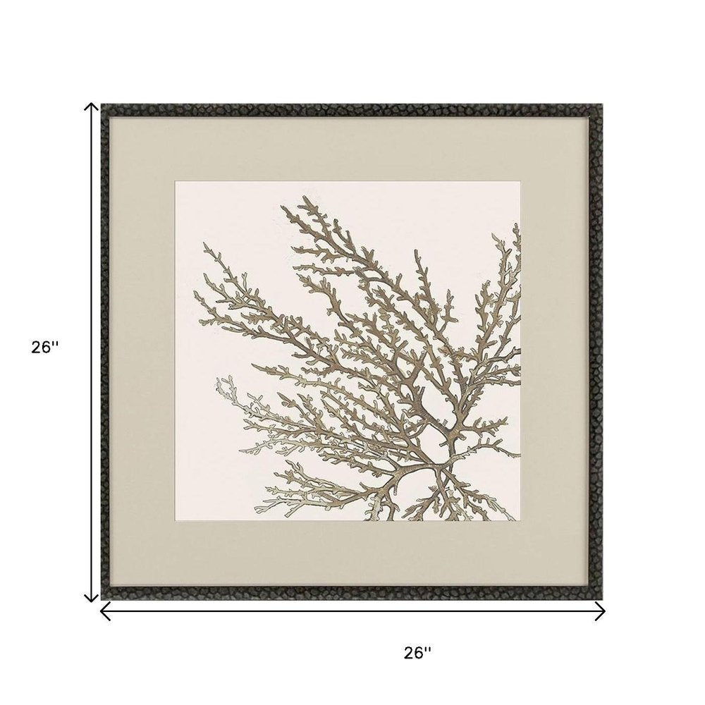 Set Of Two Taupe Coral Black Framed Wall Art HomeRoots