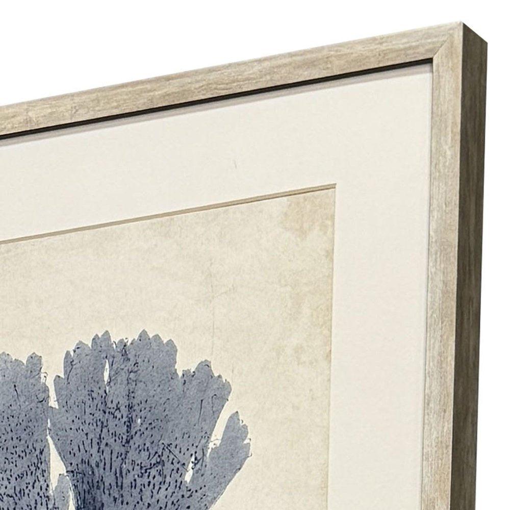 Set Of Four Indigo Sea Life Silver Framed Wall Art — view 3