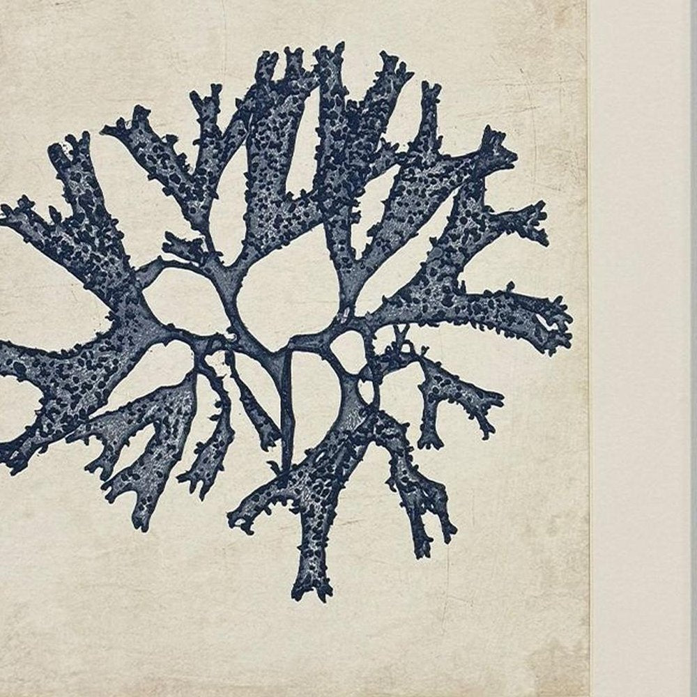 Set Of Four Indigo Sea Life Silver Framed Wall Art — view 4