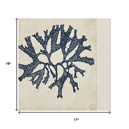 Set Of Four Indigo Sea Life Silver Framed Wall Art HomeRoots