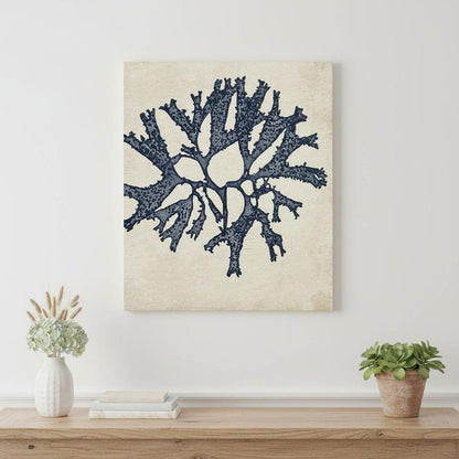 Set Of Four Indigo Sea Life Silver Framed Wall Art HomeRoots