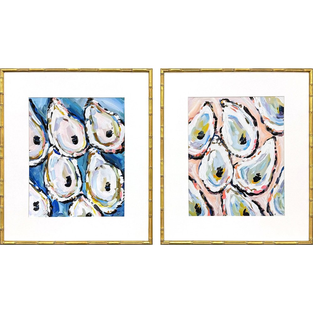 Set Of Two Oyster Shells Gold Framed Wall Art — view 1