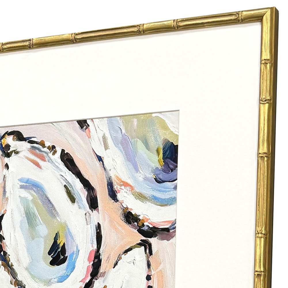 Set Of Two Oyster Shells Gold Framed Wall Art HomeRoots