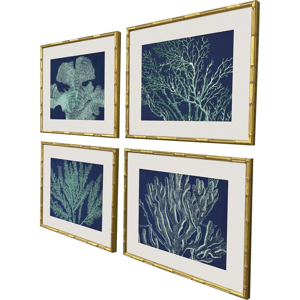 Set Of Four Sea Garden Gold Framed Wall Art — view 2