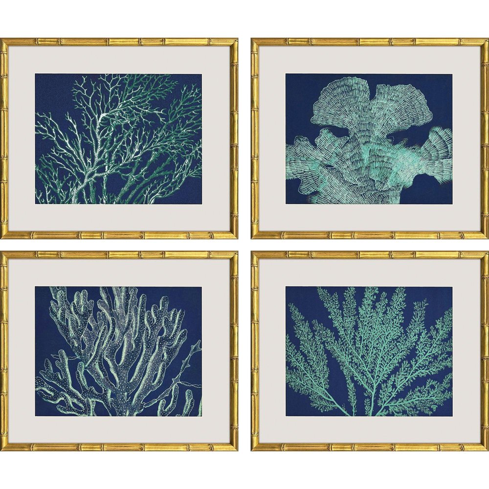 Set Of Four Sea Garden Gold Framed Wall Art — view 5