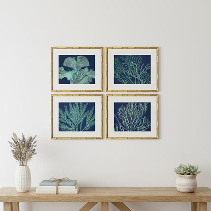 Set Of Four Sea Garden Gold Framed Wall Art HomeRoots